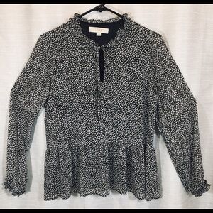 LOFT Black, Grey, Brown L/S Blouse size Small